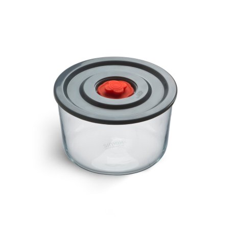 Boite alimentaire ronde avec couvercle plastique et valve - cont 1L - dim 156 x 100 mm - verre borosilicate - 5120/L