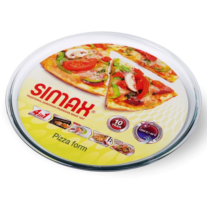 Plat à four pour pizza, dimensions Ø 320 x 20 mm - verre borosilicate - très haute résistance 6826 SIMAX