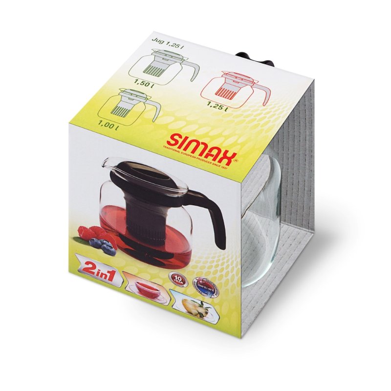 Théière Matura avec filtre en plastique, cont 1L, dim 174 x 145 mm - verre borosilicate - très haute résistance