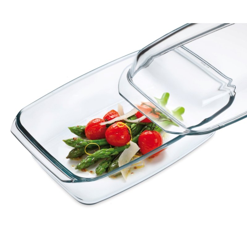 SIMAX Cocotte Rectangulaire avec Couvercle, Cont. 3,2 L 2,2 L, Dim 34,8 x 20,3 x 13,3 cm - Verre Borosilicate -