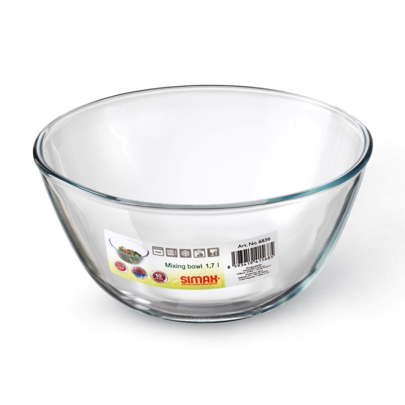 Bol en verre de qualité - Contenance 0,5 l - Diamètre 15 cm - Hauteur - Verre borosilicate très haute résistance -