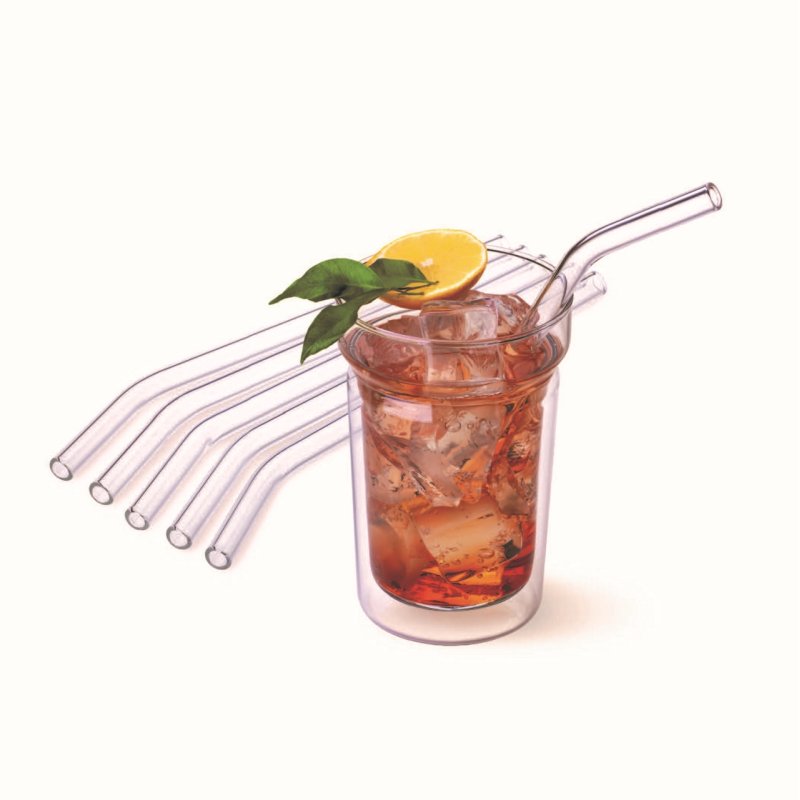 Coffrets de 6 pailles en verre résistant brosse, dimensions 10x200 mm - verre borosilicate-très haute résistance