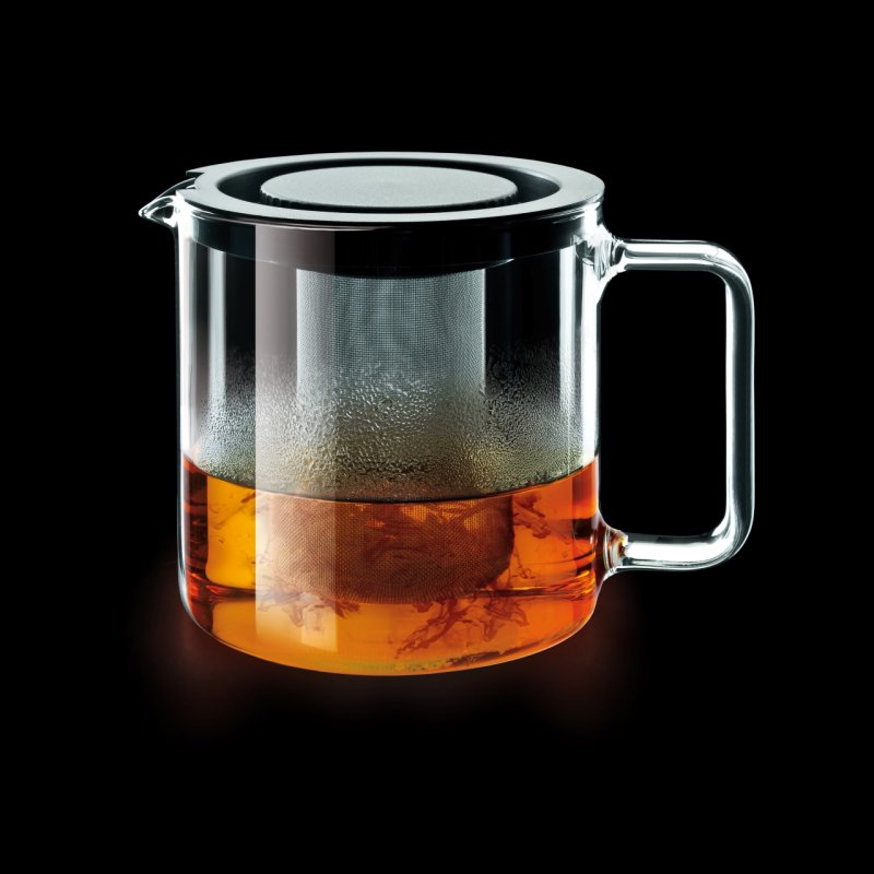 Théière avec infuseur en inox, contenance 1,30L, dimensions 181x139 mm - verre borosilicate-très haute résistance