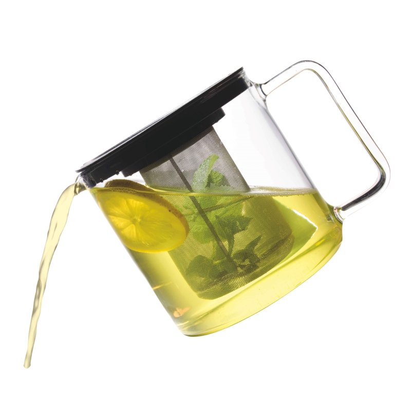 Théière avec infuseur en inox, contenance 1,30L, dimensions 181x139 mm - verre borosilicate-très haute résistance