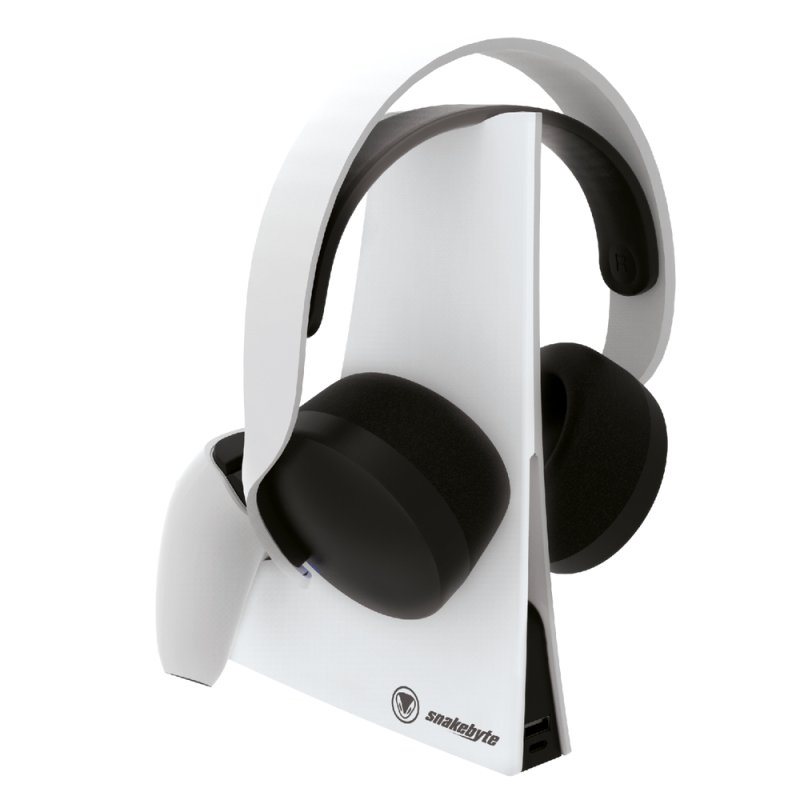 Snakebyte Dual Charge 5 & Headset Stand (White) PS5