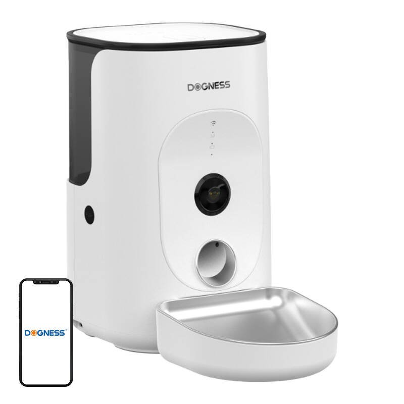 Automatic pet feeder with Camera Dogness F15 4L with stainless steel bowl (white)