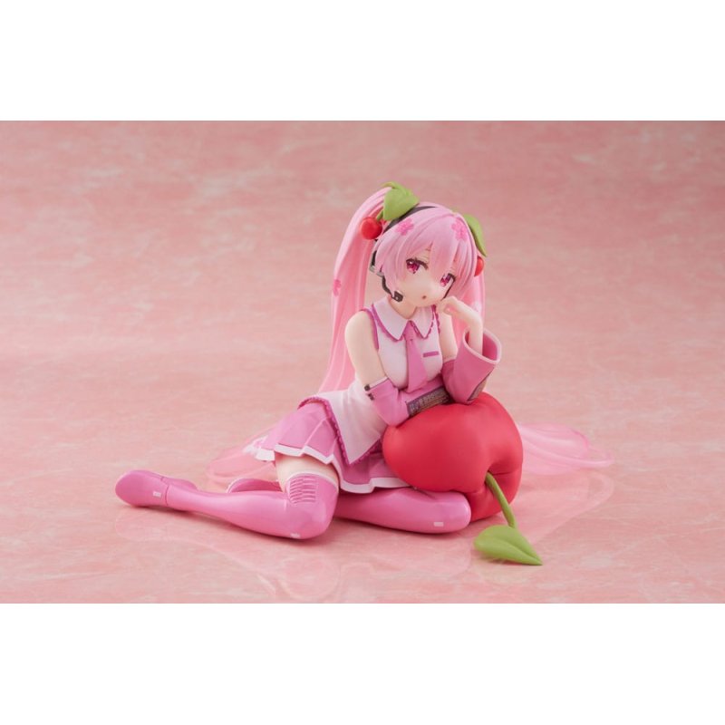 Hatsune Miku statuette PVC Desktop Cute Figure Sakura Miku Cherry Cushion Ver. 13 cm