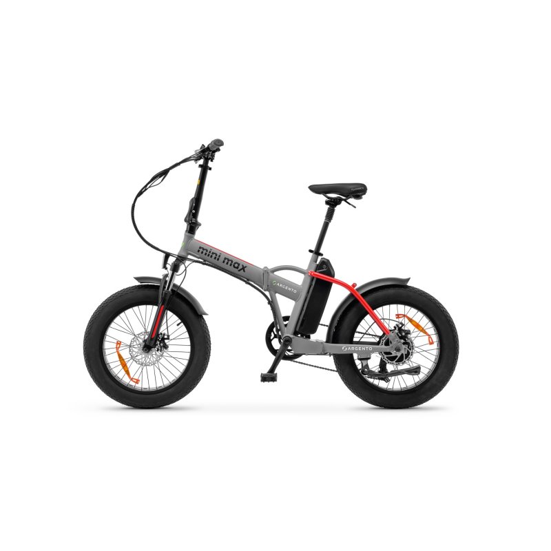 Argento e-Mobility Mini Max Grey, Red Aluminium One Size 50.8 cm (20") 26 kg Lithium-Ion (Li-Ion)