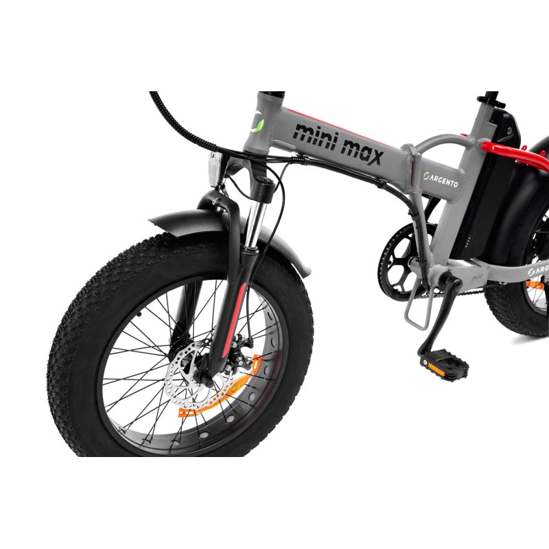 Argento e-Mobility Mini Max Grey, Red Aluminium One Size 50.8 cm (20") 26 kg Lithium-Ion (Li-Ion)