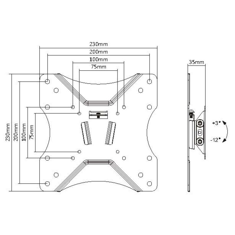 Equip soporte pantalla tv 23 - 42 inclinable -12º 3º max 20kgs vesa max 200x200 650401
