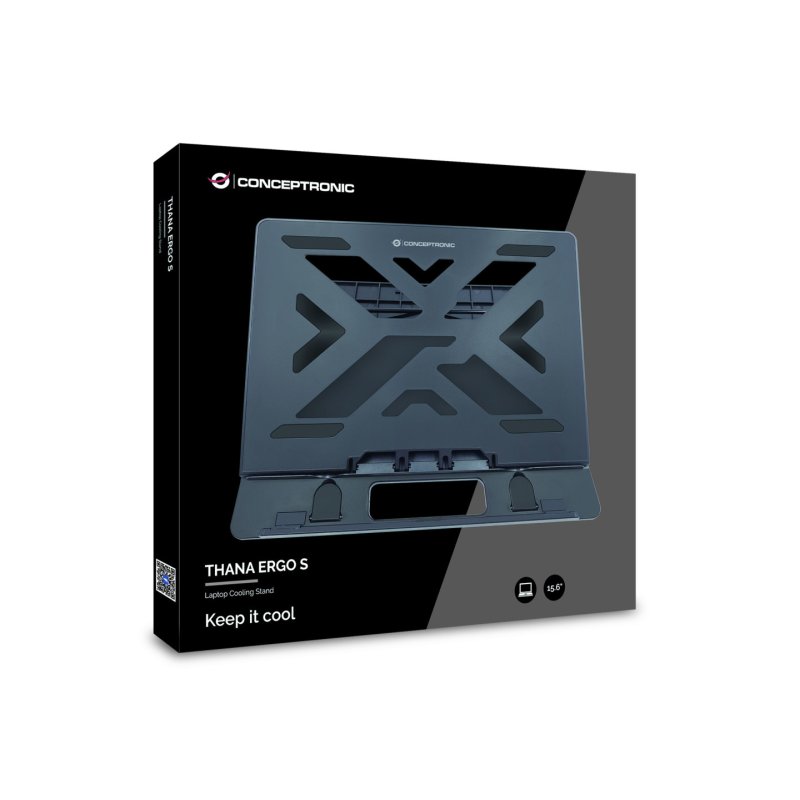 Conceptronic ERGO Laptop Cooling Stand Laptop stand Black 39.6 cm (15.6")