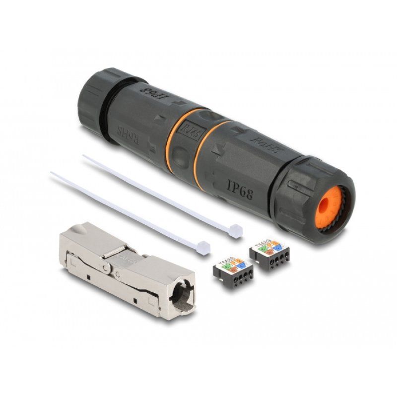 DeLOCK Connecteur de câble LSA à LSA Cat.6A IP68 étanche noir