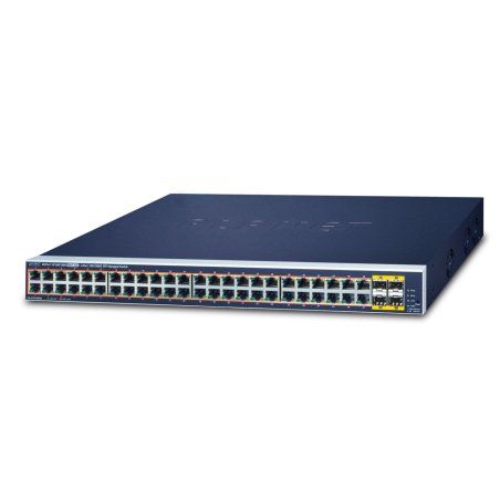 PLANET GS-4210-48P4S network switch Managed L2/L4 Gigabit Ethernet (10/100/1000) Power over Ethernet (PoE) 1U Blue
