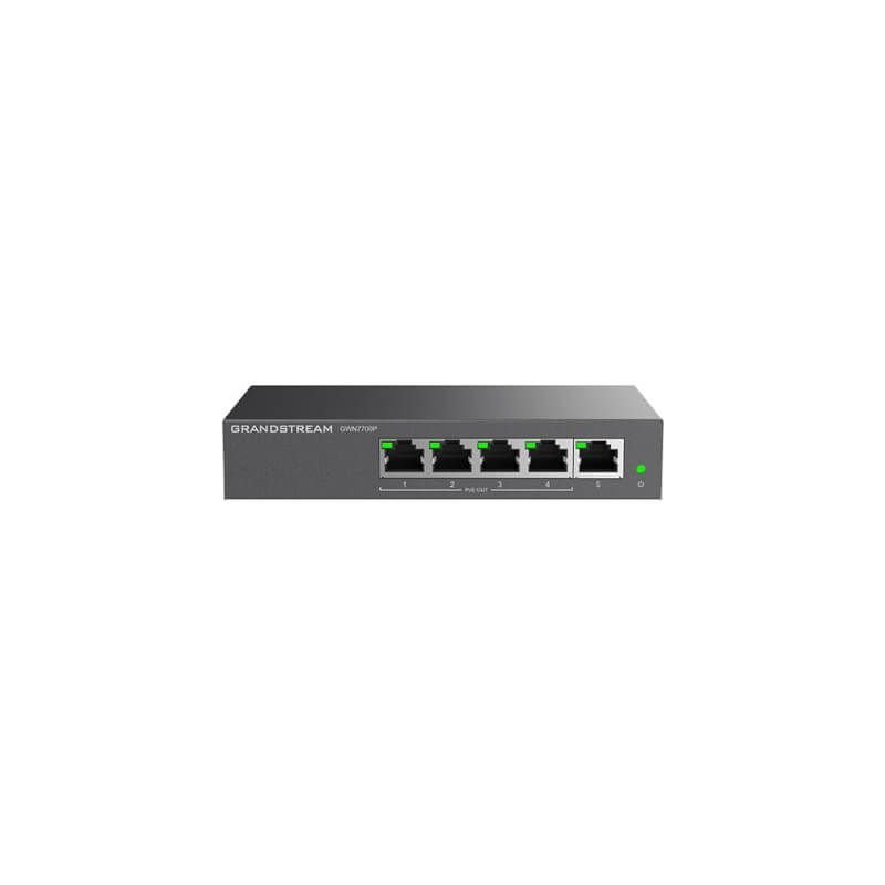 Grandstream GWN7700P, 5 Port Switch, 4 Port PoE+