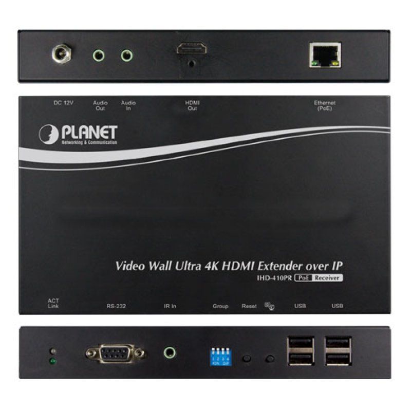 Déport et mur vidéo HDMI 4K over IP récepteur PoE