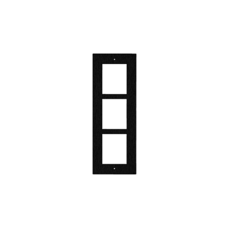 2N IP Verso cadre encastré 3 modules noir