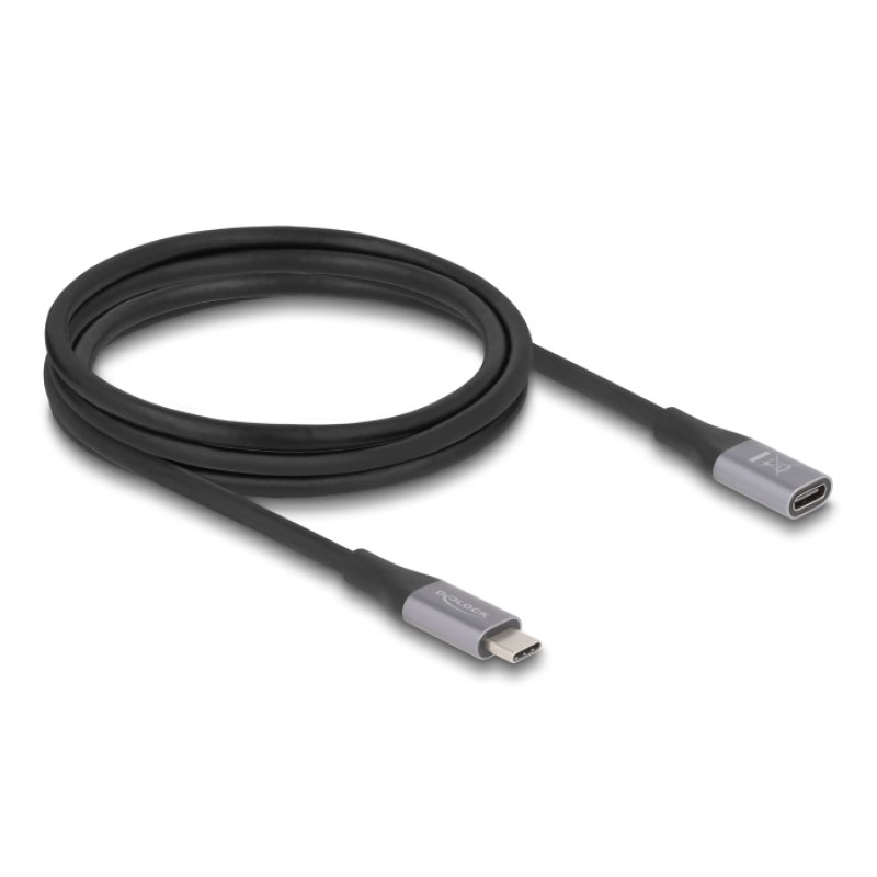 DeLOCK 81202 câble USB USB4 Gen 2x2 2 m USB C Noir, Gris