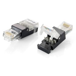Equip 121163 RJ-45 Connector (Set of 2pcs), UTP, Cat5e, Toolfree, Transparant