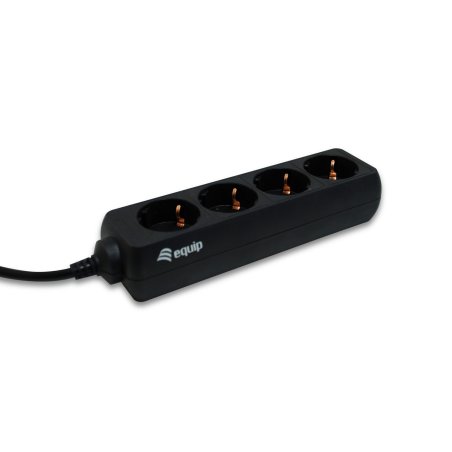 Equip 333281 Power Strip IEC Connector with 4 x Schuko Socket, Type F, 100 - 240 V, 50 - 60, 1.1m