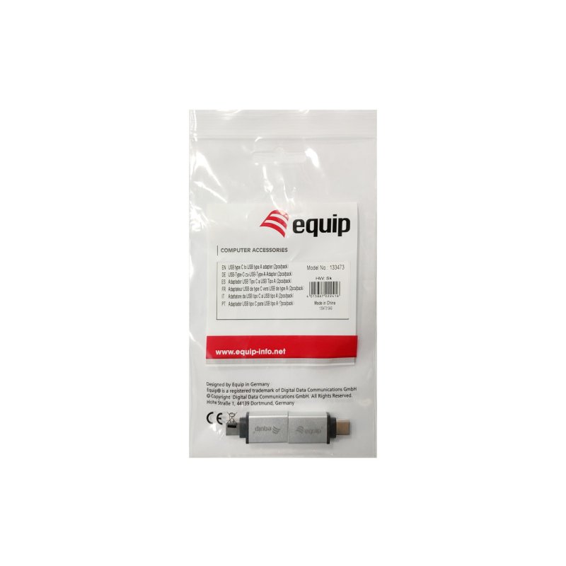 Equip 133473 changeur de genre de câble USB Type C USB Type A Argent