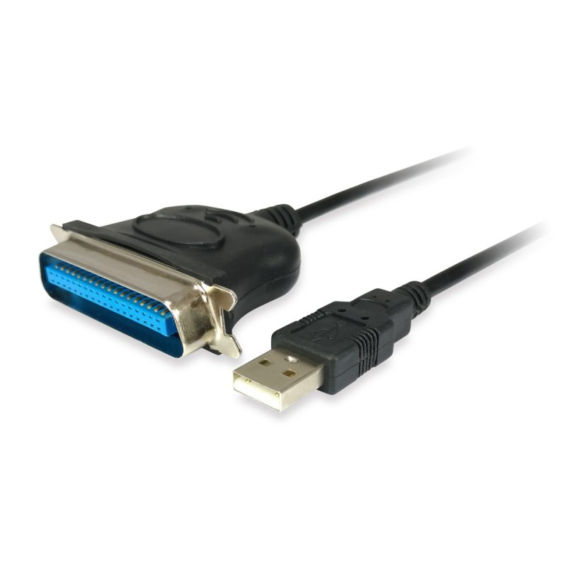 Equip 133383 USB to Parallel Adapter Cable, USB 2.0 - IEEE1284, Male/Male, Black