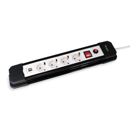 Equip 245553 power extension 1.5 m 4 AC outlet(s) Indoor Black, White