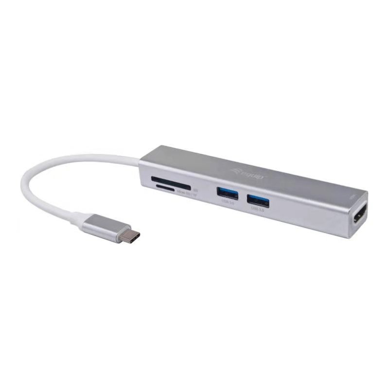 Equip 133480 station d'accueil USB 3.2 Gen 1 (3.1 Gen 1) Type-C Argent