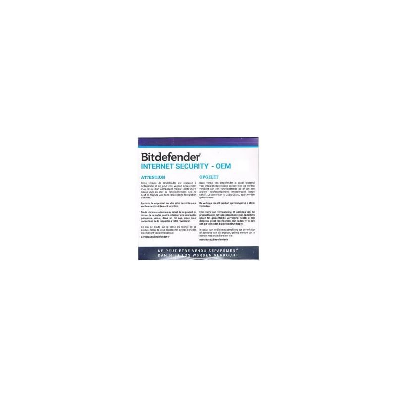 Bitdefender Internet Security 1 an - 1 PC (OEM)