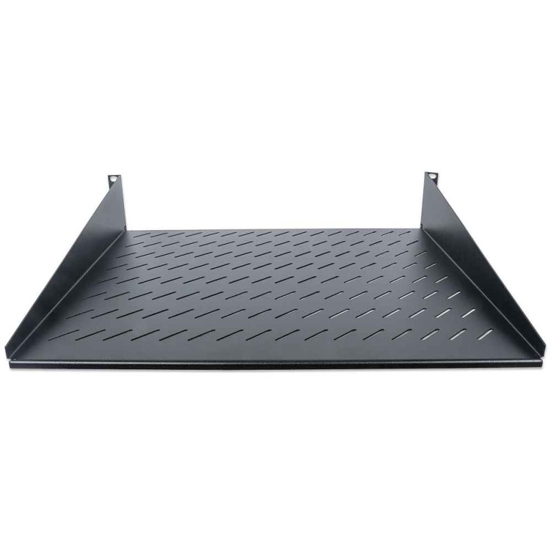 Intellinet 19" Cantilever Shelf, 2U, 2-Point Front Mount, 400mm Depth, Vented, Max 25kg, Black, Three Year Warranty