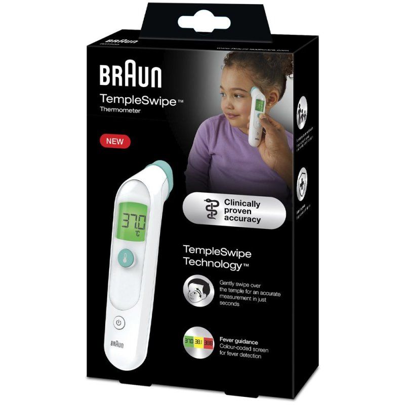 Braun BST200WE Thermomètre à distance Blanc Front Boutons