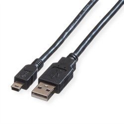 ROLINE Câble USB 2.0, type A - mini 5- broches 0,8m