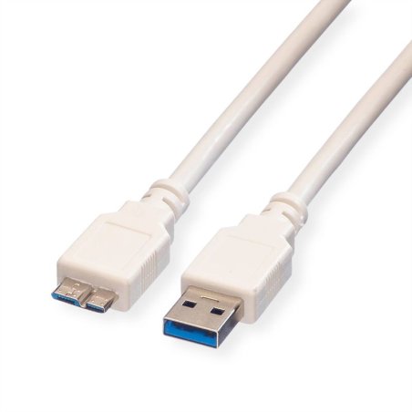 VALUE Câble USB3.2 Gen1, A - MicroB, M/M, blanc, 3m