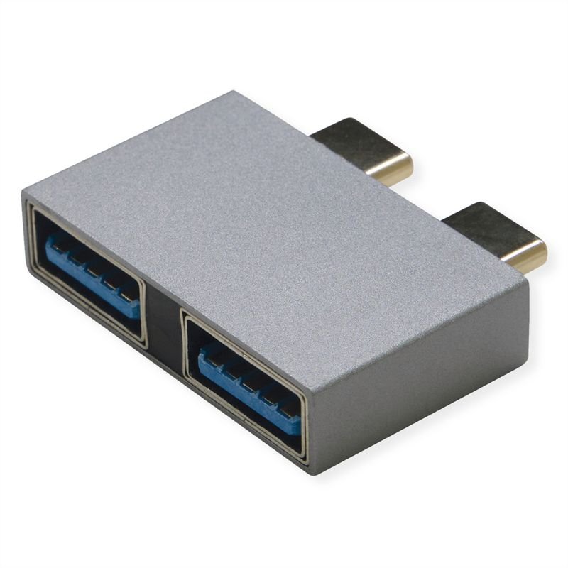 ROLINE Adaptateur USB3.2Gen2 10Gbit/s 2xC(M) - 2x A(F), 3A