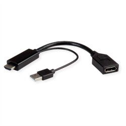 ROLINE Adaptateur HDMI - DP, v1.2, 4K60, noir, 0.15m