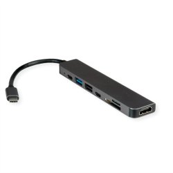 VALUE USB-C Dock, HDMI 2x USB A(2.0 3.2G SD/TF PD, 4K