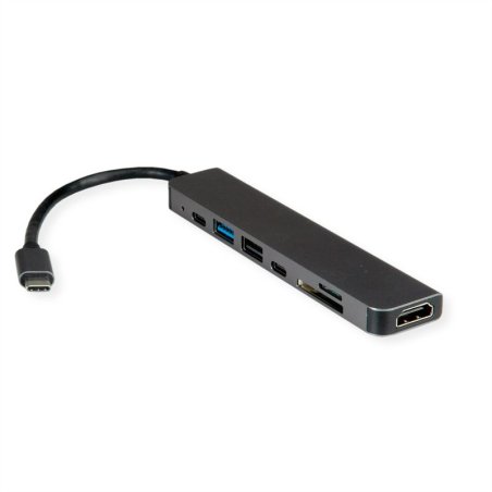 VALUE USB-C Dock, HDMI 2x USB A(2.0 3.2G SD/TF PD, 4K