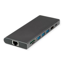 VALUE USB-C Dock, HDMI GbE 3xA 1xC 1xTF/SD 1xC PD,1x Audio,4K