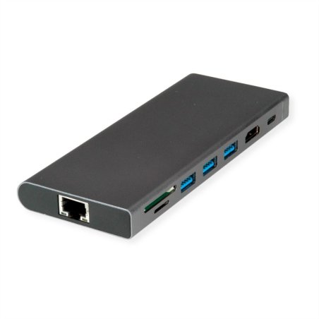 VALUE USB-C Dock, HDMI GbE 3xA 1xC 1xTF/SD 1xC PD,1x Audio,4K
