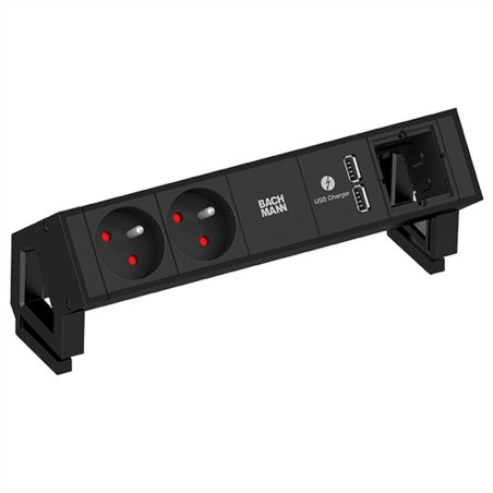 BACHMANN DESK2 2x UTE 1x Chargeur USB noir