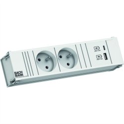 BACHMANN CONI 2x UTE 1x USB A/C 22W 0,2m GST18 blanc