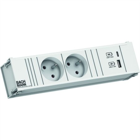 BACHMANN CONI 2x UTE 1x USB A/C 22W 0,2m GST18 blanc