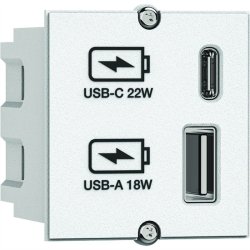 BACHMANN Chargeur double USB A/C 22W blanc