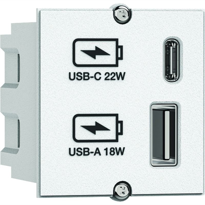 BACHMANN Chargeur double USB A/C 22W blanc