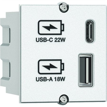 BACHMANN Chargeur double USB A/C 22W blanc