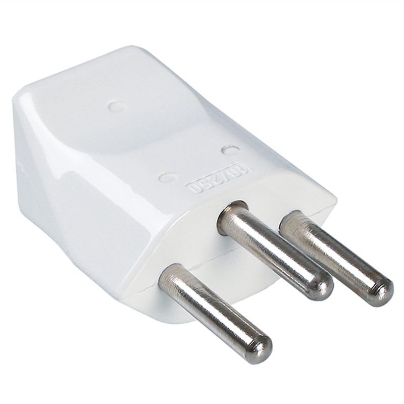 BACHMANN Connecteur 2P T Suisse CH 10A / 250V blanc