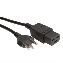 CABLE ALIM T23-IEC320 C19 NOIR 2m SUISSE
