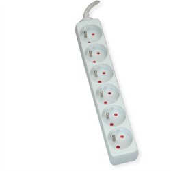 VALUE Multiprise, 6x UTE, blanc,3m