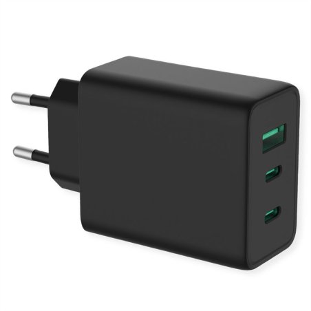 VALUE Chargeur 3 ports, 2x C 1x A, 65W GaN, 2x C 1x A, 65W
