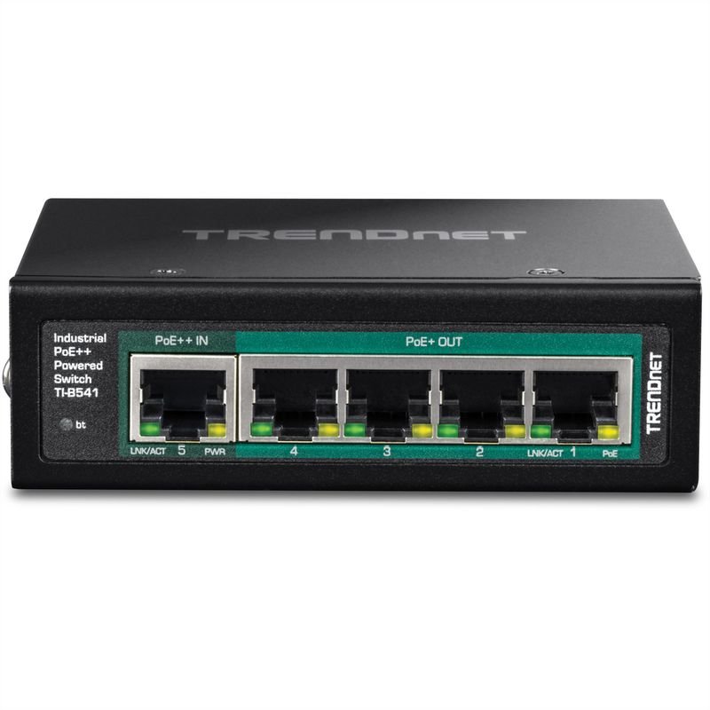 TRENDnet TI-B541 Switch 5 ports Rail DIN PoE Powered, PoE Pass-Through