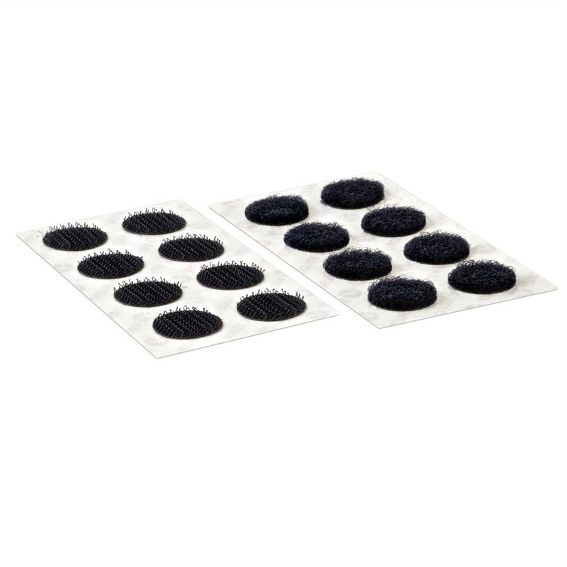 VELCRO Boutons ronds 16mm x 16 noirs crochets & velours autocollants